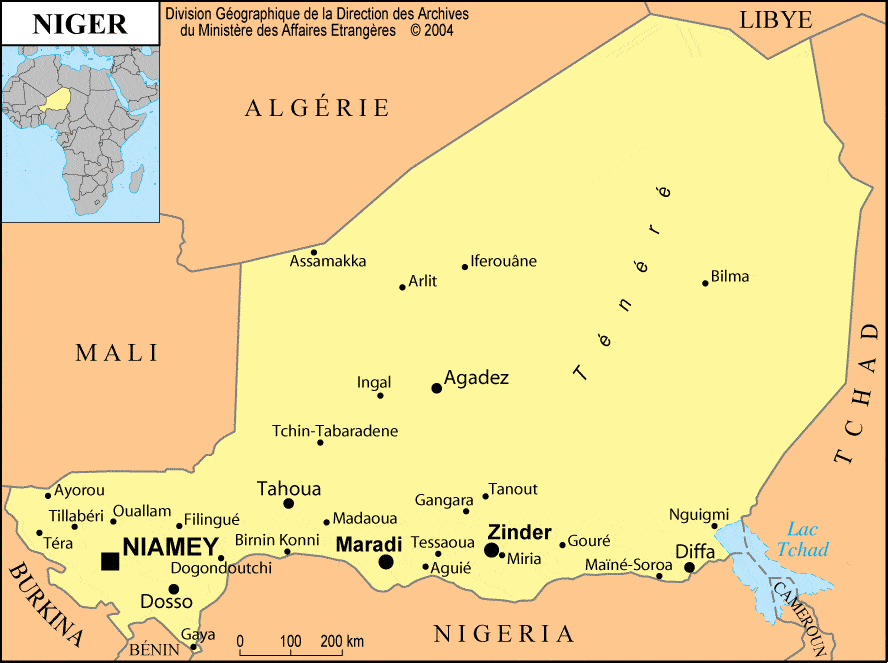 carte de la République du Niger