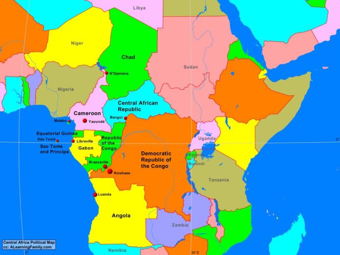 Carte Afrique zone centrale