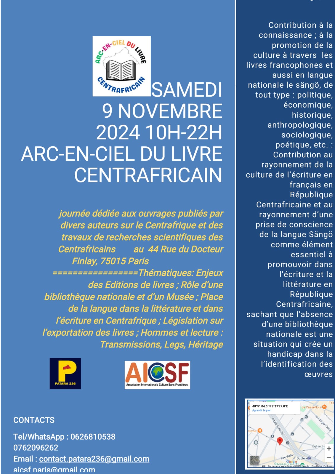 Arc-En-Ciel du Livre Centrafricain. 1re Edition Flyer